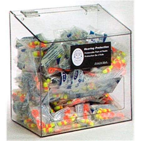 Rack Em Racks RackEm Racks 5133 300-Pair Foam Ear Plug Dispenser with Lid - Clear Plastic 5133
